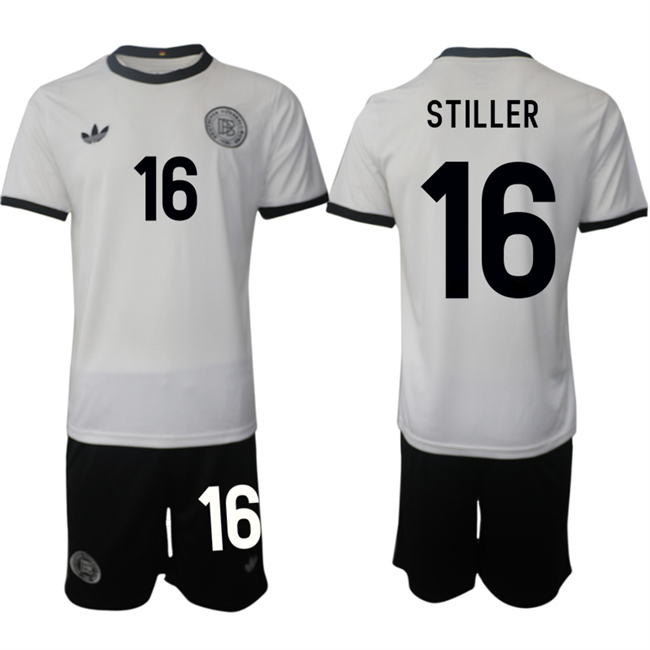 Men's Germany #16 Angelo Stiller White 2025 Home Soccer Jersey Suit